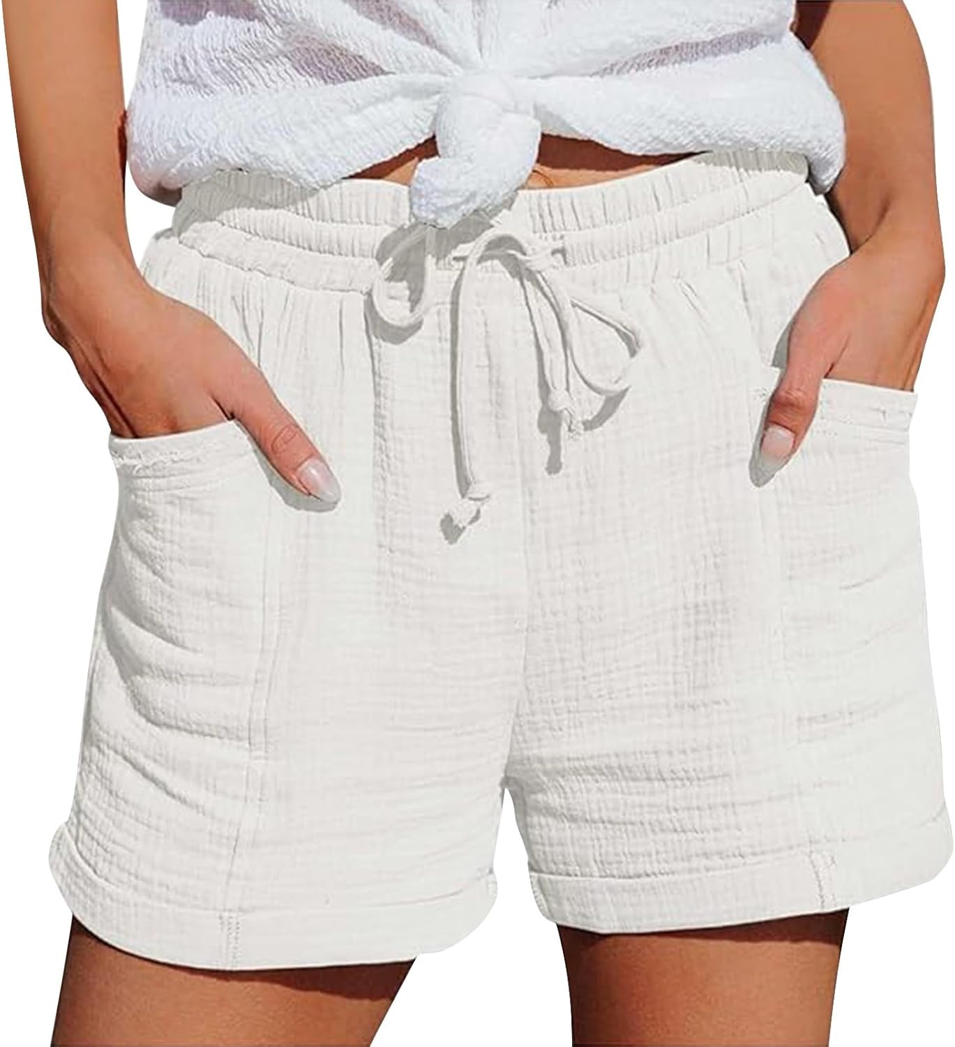 Stylische NUOKE Damen Shorts aus Leinen für den perfekten Sommerlook