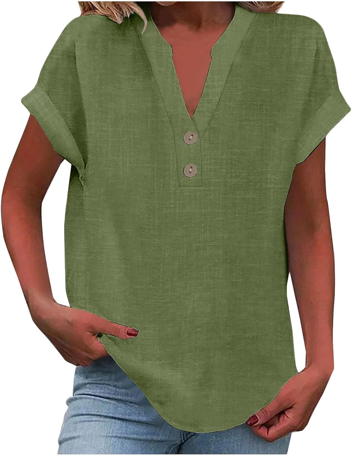 Elegante Kurzarm Leinenbluse für Damen: Der perfekte Sommerlook!
