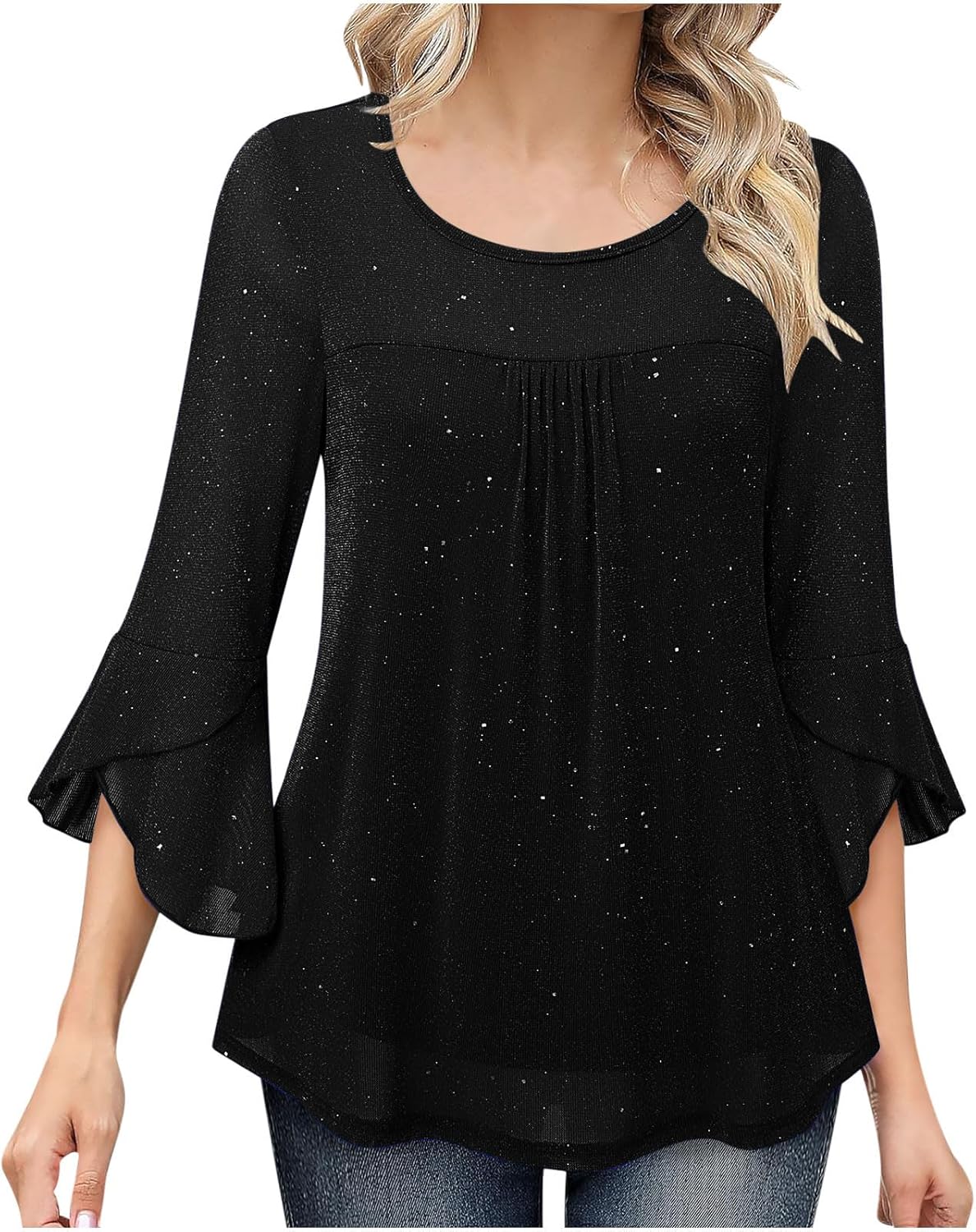 Elegante Glitzeroberteile für Damen: Das perfekte Fest-Outfit!