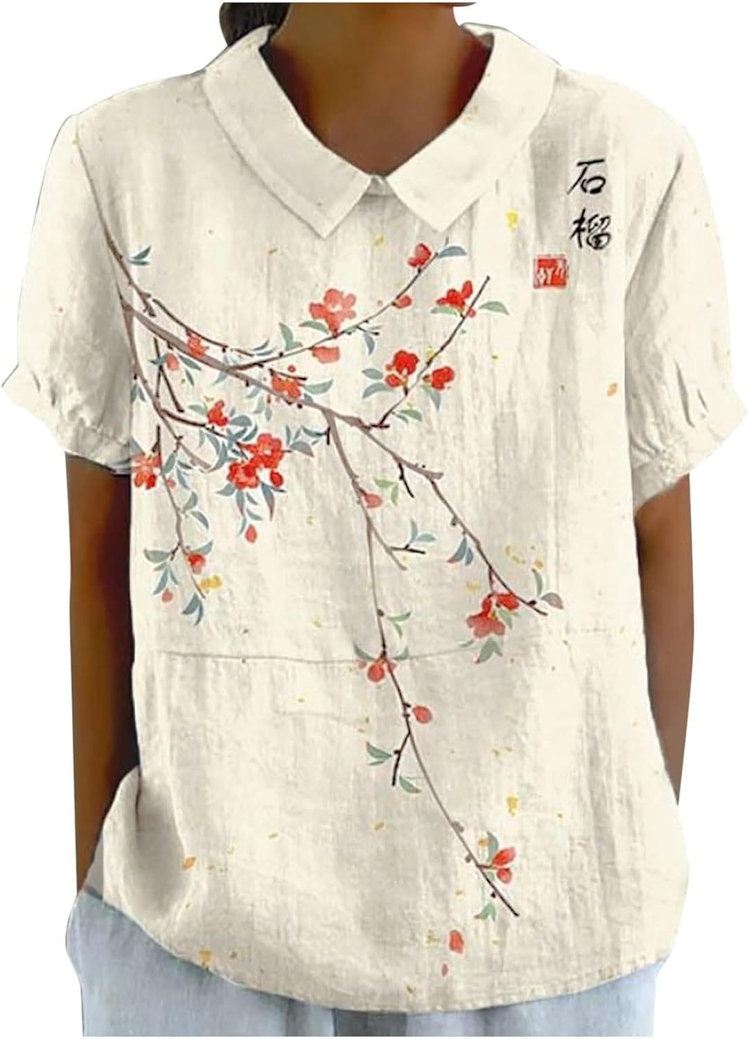 Elegante Leinenbluse für Damen: Der perfekte Sommerlook mit Blumendruck