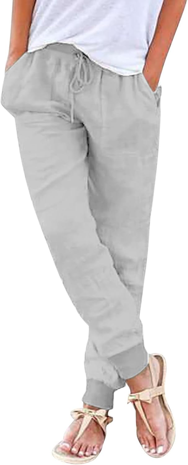 Leichte Sommer-Einfarbige Leinenhose für Damen: Komfort trifft Stil!