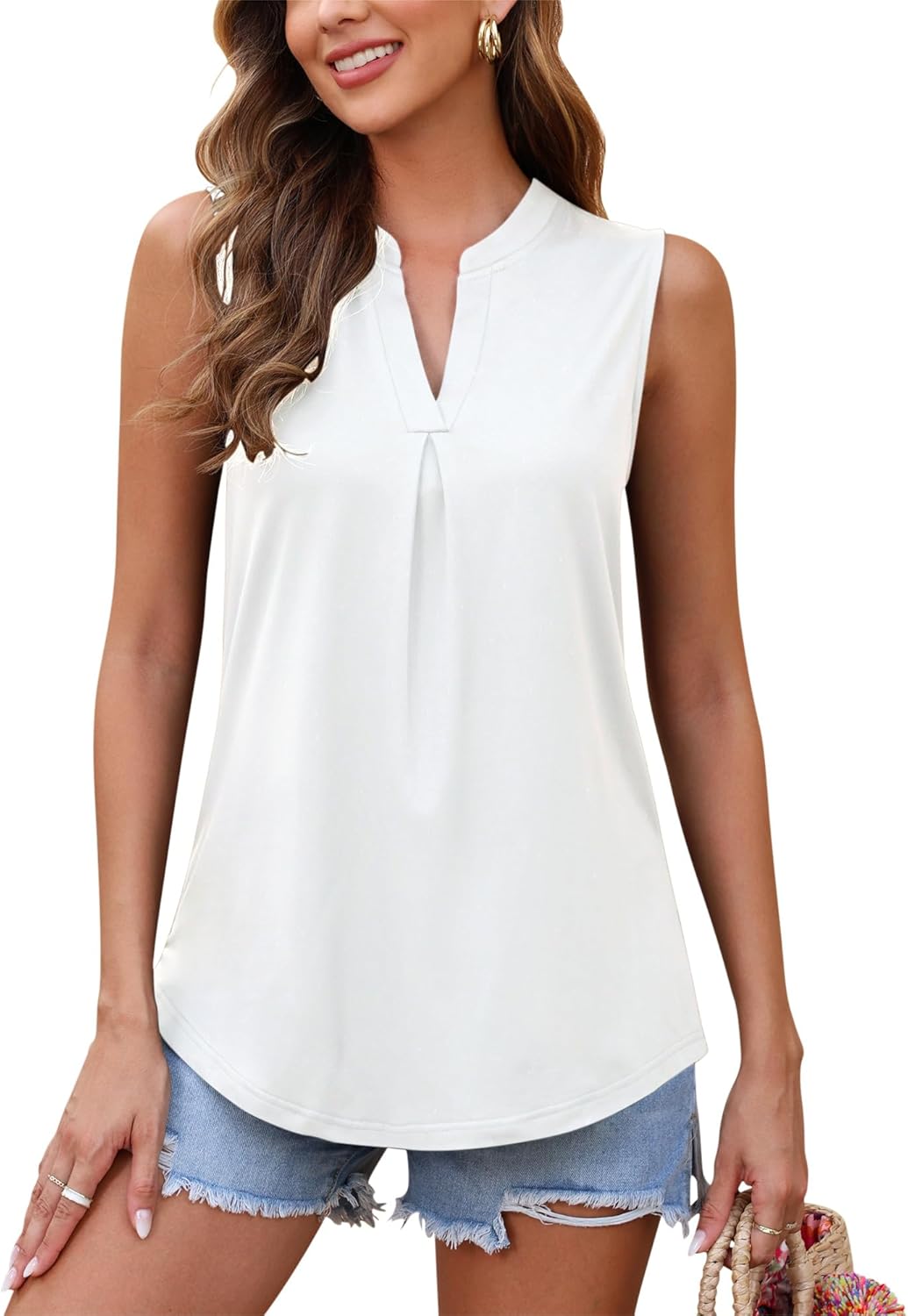 WNEEDU V-Ausschnitt Tank Top für Damen: Der perfekte Sommerbegleiter!