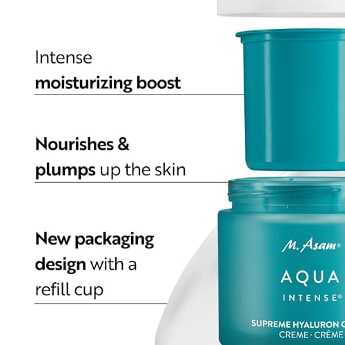 M. Asam AQUA INTENSE Supreme Hyaluron Cream (100ml) – Moisturizer with Hyaluronic Acid, intensive Face Moisturizer care, fragrance-free, long-lasting hydration, lightweight texture for all skin types - Image 2